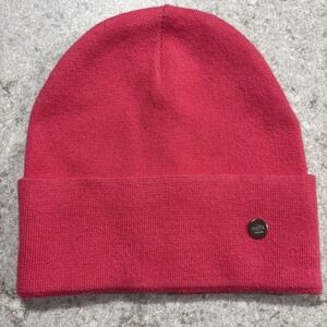 NORLA Canada Wool Alpaca BLEND HOT PINK KNIT HAT LOGO BEANIE STYLE